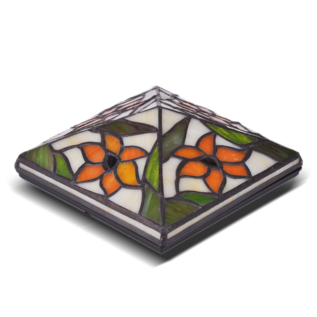 2211-TC1 Tappo per palo impermeabile in vetro Tiffany e plastica 2211-TC1 Tappo per palo impermeabile in vetro Tiffany e plastica